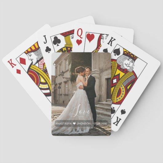 Custom Photo Love script Wedding favors Poker Card トランプ (裏面)