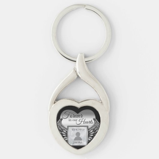 Custom Photo Memorial Heart Keychain キーホルダー (正面)