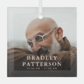 Custom Photo Memorial Tribute Christmas ガラスオーナメント (正面)