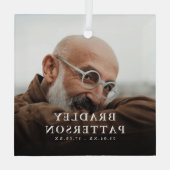 Custom Photo Memorial Tribute Christmas ガラスオーナメント (裏面)