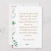 Custom Photo Merry Christmas Watercolor Botanical  シーズンカード (裏面)