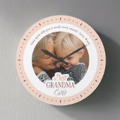 Custom Photo Message Best Grandma Ever Large Clock ラージ壁時計
