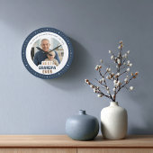 Custom Photo Message Best Grandpa Ever Large Clock ラージ壁時計