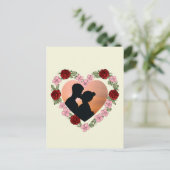 Custom Photo & Message Rose Heart Postcard ポストカード (スタンド正面)