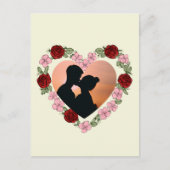 Custom Photo & Message Rose Heart Postcard ポストカード (正面)