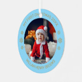 Custom Photo Metal Circle Christmas Ornament メタルオーナメント (正面左)