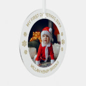 Custom Photo Metal Circle Christmas Ornament メタルオーナメント (正面右)