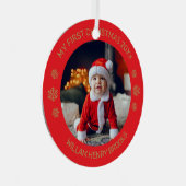 Custom Photo Metal Circle Christmas Ornament メタルオーナメント (正面右)