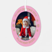 Custom Photo Metal Circle Christmas Ornament メタルオーナメント (正面左)
