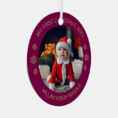 Custom Photo Metal Circle Christmas Ornament メタルオーナメント (正面右)