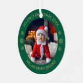 Custom Photo Metal Circle Christmas Ornament メタルオーナメント (正面左)