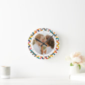 Custom Photo Modern Colorful Personalized ラウンド壁時計 (ホーム)