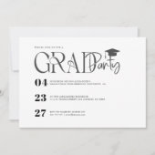Custom Photo Modern Graduation Party Invite 招待状 (正面)