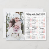 Custom Photo Modern Holiday 2026 Calendar Card シーズンカード (正面)