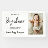 Custom photo Modern Script Baby Shower Welcome  横断幕 (横)