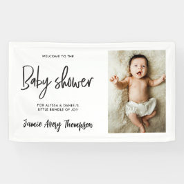 Custom photo Modern Script Baby Shower Welcome  横断幕