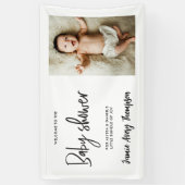 Custom photo Modern Script Baby Shower Welcome  横断幕 (縦)