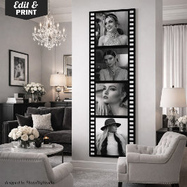 Custom Photo Movie Strip Poster, Hollywood Party  ポスター