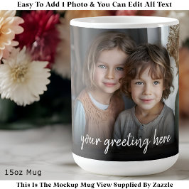 Custom Photo Mug Family, Modern One Photo Easy コーヒーマグカップ