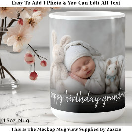 Custom Photo Mug Grandma, Modern One Photo Easy コーヒーマグカップ