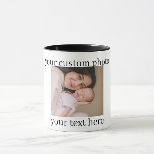 Custom Photo Mug Personalized Gift with Text マグカップ (中央)