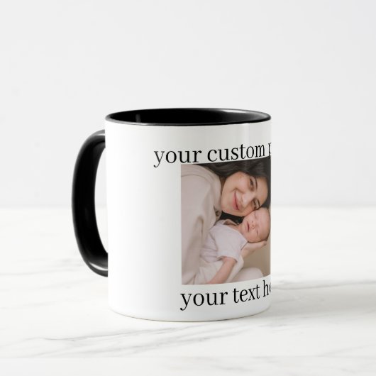 Custom Photo Mug Personalized Gift with Text マグカップ (正面左)