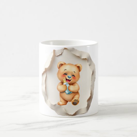 Custom Photo Mug with Modern Abstract Background コーヒーマグカップ (中央)