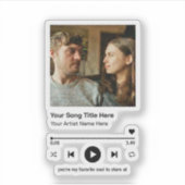 Custom Photo Music Player Personalized Song Gift シール (正面)