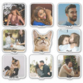 Custom Photo Name Advent Calendar Stickers -9 Pack シール (正面)