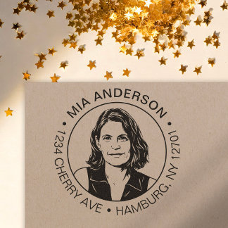 Custom Photo, Name and Return Address セルフインキングスタンプ