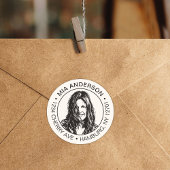 Custom Photo, Name and Return Address  ラウンドシール