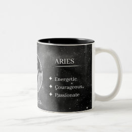 Custom Photo & Name Aries Zodiac Coffee Mug ツートーンマグカップ