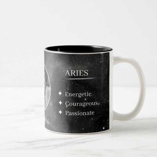 Custom Photo & Name Aries Zodiac Coffee Mug ツートーンマグカップ (右)