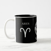 Custom Photo & Name Aries Zodiac Traits Mug ツートーンマグカップ (左)