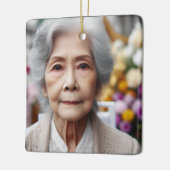 Custom Photo Name Dates Bible Remembrance Memorial セラミックオーナメント (左)