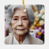 Custom Photo Name Dates Bible Remembrance Memorial セラミックオーナメント (正面)