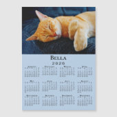 Custom Photo Name Light Blue 2026 Calendar Magnet (正面)