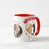 Custom Photo & Name Valentine's Cat Mom Gift マグカップ (正面右)