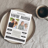 Custom photo newspaper anniversary 招待状