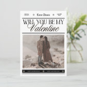 Custom photo newspaper Valentine's day カード (スタンド正面)