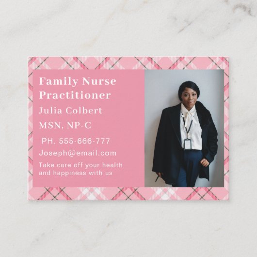 Custom Photo Nurse Practitioner QR Code 名刺 (正面)