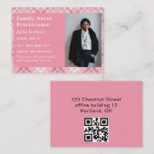 Custom Photo Nurse Practitioner QR Code 名刺 (正面/裏面)