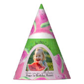 Custom Photo "One in a Melon" Birthday Hat パーティーハット (正面)