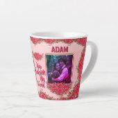 Custom Photo Online Dating Valentines Coffee  カフェラテマグ (右アングル)