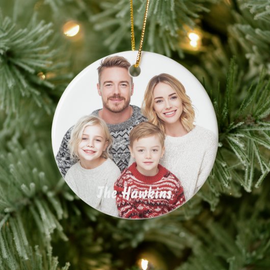 Custom Photo Ornament for Families | Family Name セラミックオーナメント (ツリー)