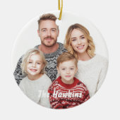 Custom Photo Ornament for Families | Family Name セラミックオーナメント (正面)