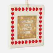 Custom Photo Ornament – Red Heart Frame  セラミックオーナメント (右)