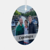 Custom photo ornament - travel keepsake gift メタルオーナメント (正面右)