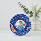Custom Photo Outer Space Planets Boy Birthday  サンキューカード (スタンド正面)