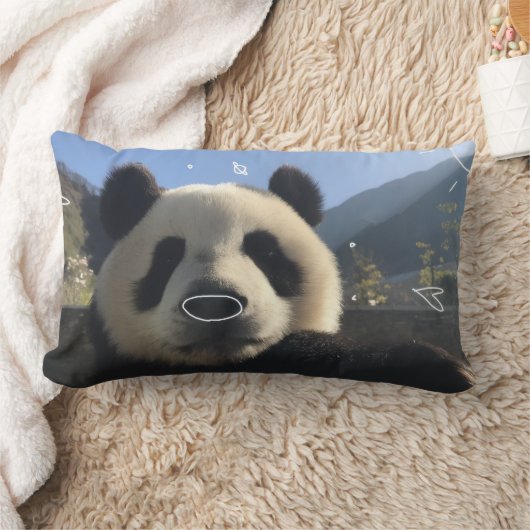 Custom Photo Panda Pillow ランバークッション (ブランケット)